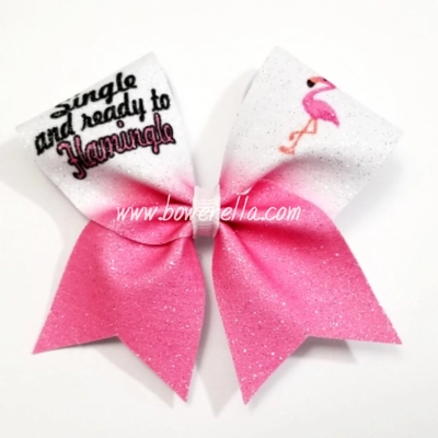 Single And Ready To Flamingle Valentine Cheer Bow