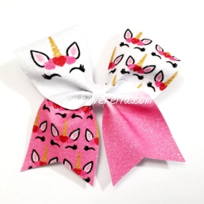 Unicorn Valentine Cheer Bow