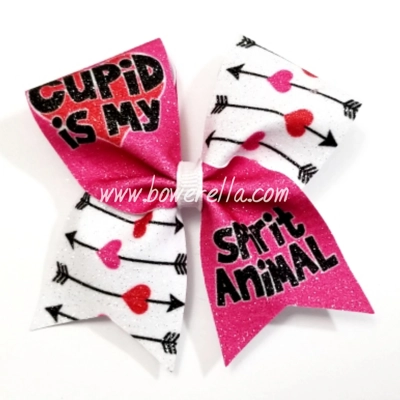 Cupid Is My Spirit Animal Valentine Cheer Bow