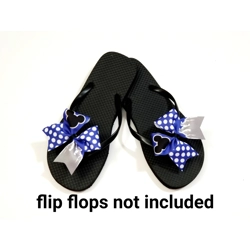 Blue Polka Dot Flip Flop Bow Set