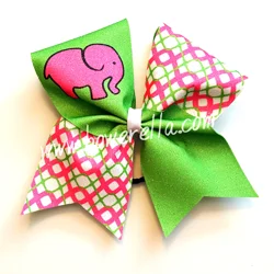 Pink Elephant Cheer Bow