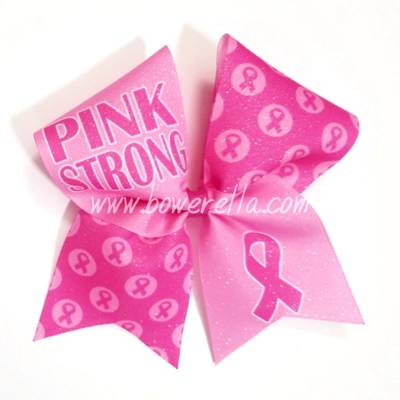 Pink Strong Cancer Cheer Bow