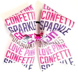 Love Pink Subway Art Cheer Bow