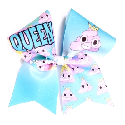 Poop Queen Cheer Bow