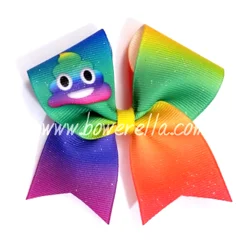 Rainbow Poop Cheer Bow