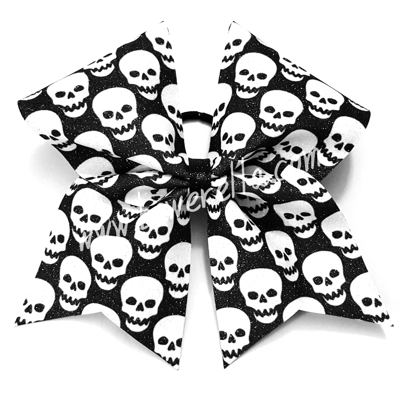 Skulls Halloween Cheer Bow