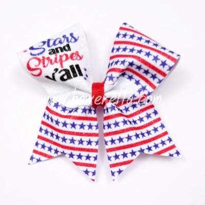 Stars & Stripes Y'all 4thof July Cheer Bow