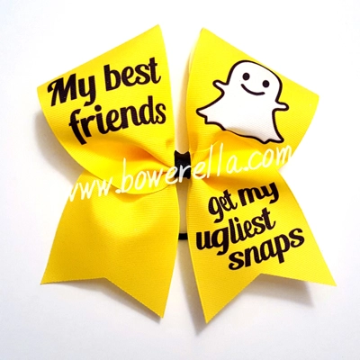 My Best Friends Get My Ugliest Snaps Cheer Bow