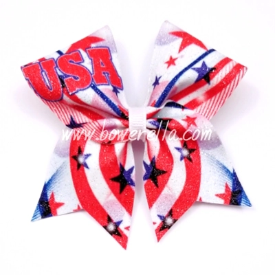 USA 4th of July Cheer Bow
