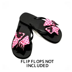 Pink Polka Dot Flip Flop Bow Set