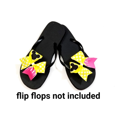 Yellow Polka Dot Mouse Flip Flop Bow Set