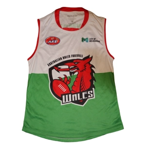 Wales Aussie Rules 9s Playing Singlet - Small (bc1R3a)