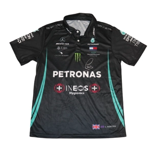 F1 Mercedes Lewis Hamilton Signed Team Polo Shirt - Large
