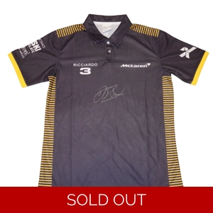 F1 McLaren Daniel Ricciardo Signed Team Polo Shirt - Large
