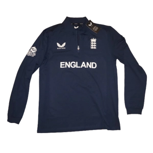 England Cricket PLAYER Issue 2022 T20 World Cup 1/4 Zip - Large (bc2L1)