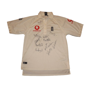 England Cricket 2001 Fully Signed Test Shirt - Large (bc2L1)