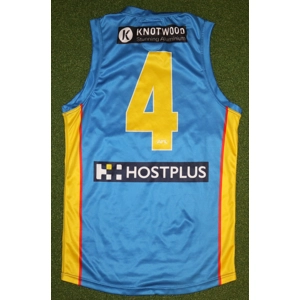 Gold Coast Suns 2024 Match Worn Away Jersey - ELLIS - Small