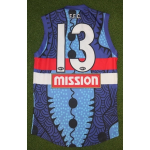 Western Bulldogs 2015 Match Worn Indigenous Jersey - HROVAT - Medium