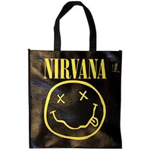 Nirvana Eco Shopper: Yellow Happy Face (Black)