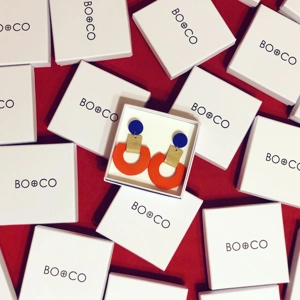 Serena earrings - orange-blue