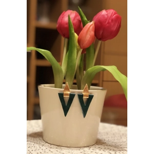 Delilah earrings - green-rose gold