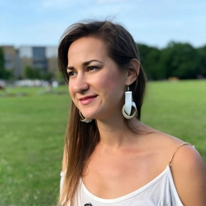 Alexa earrings (big) - white-gold