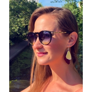 Scarlet earrings - yellow-white-burgundy