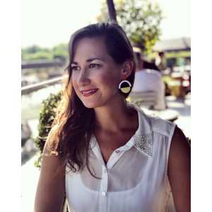 Blake earrings - blue-white-yellow-orange