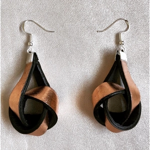 Alexa earrings (big) - rose gold-black