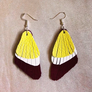 Scarlet earrings - yellow-white-burgundy
