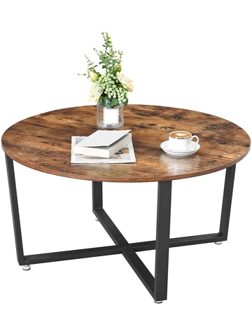 Round coffee table rustic brown Round coffee table rustic brown