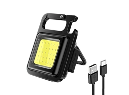 Mini LED Light Portable Flashlight USB Rechargeable Keychain COB Lantern