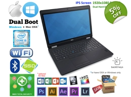 Dell 14.1 E5470 Core i5-6300U 32GB* HDD+SSD Win / OSX Hackintosh