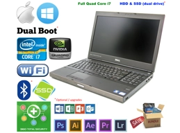 Dell M4700 Intel i7 max 32GB HDD+SSD NVidia Windows Mac Hackintosh