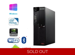 Lenovo Think SFF PC Intel Pentium 3.0GHz, NVidia 1GB / 2GB, 120GB SSD, DVD, Win 10 Pro