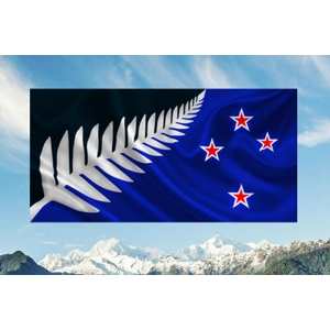 A | LARGE PREMIUM SILVER FERN FLAG (SIGNED)