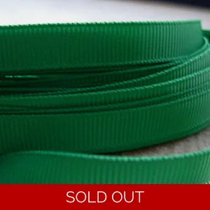 10 metres, 10mm grosgrain ribbon, green