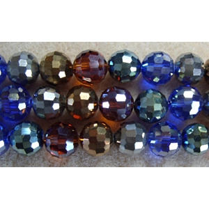 20, 10mm multi-faceted glass crystal beads, metallic mixmix