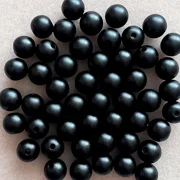 50, 9mm round beads, black