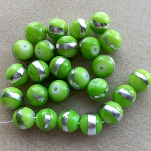 25, 10mm drawbench beads, opaque green