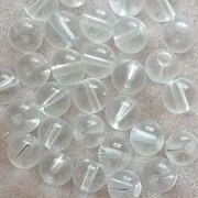 30, 10mm round glass beads, clear