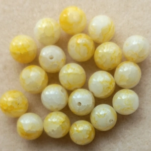 20, 10mm crackle beads, pastel yellow