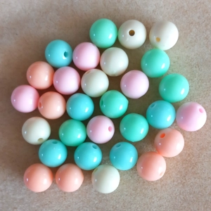 30 12mm acrylic beads, mixed pastel