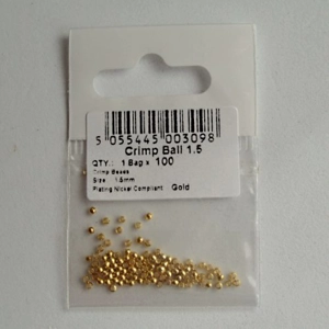 100, 1.5mm crimp beads, gold plated