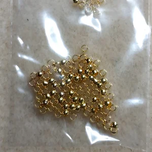 100, 2mm, gold plated crimp beads