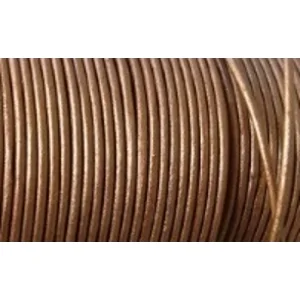 2mm leather thong, metallic dark gold, 10 metres