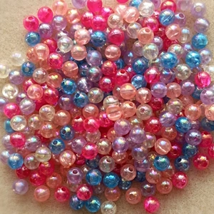 25g bubble beads, 6mm, mixed pastel colours