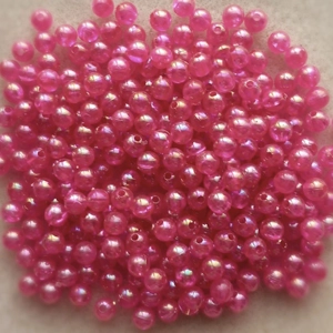25g bubble beads, 6mm, pink