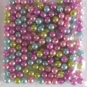 20g acrylic faux pearls, 6mm, mixed colours