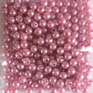20g acrylic faux pearls, 6mm, pink